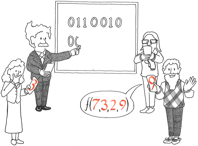 Number-In-Hand Cartoon